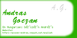 andras goczan business card